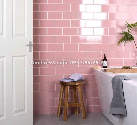 Gạch thẻ dán tường màu hồng và các loại gạch màu hồng đẹp.