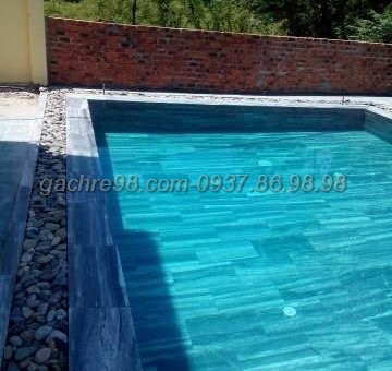 Đá sọc dưa xanh mài hone lát hồ bơi gia đình Đá sọc dưa lát hồ bơi