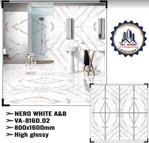 Gạch giả đá marble ốp tường phòng khách 80x160