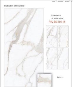 Gạch ốp tường kích thước lớn Ấn Độ 800x1600 trắng vân marble