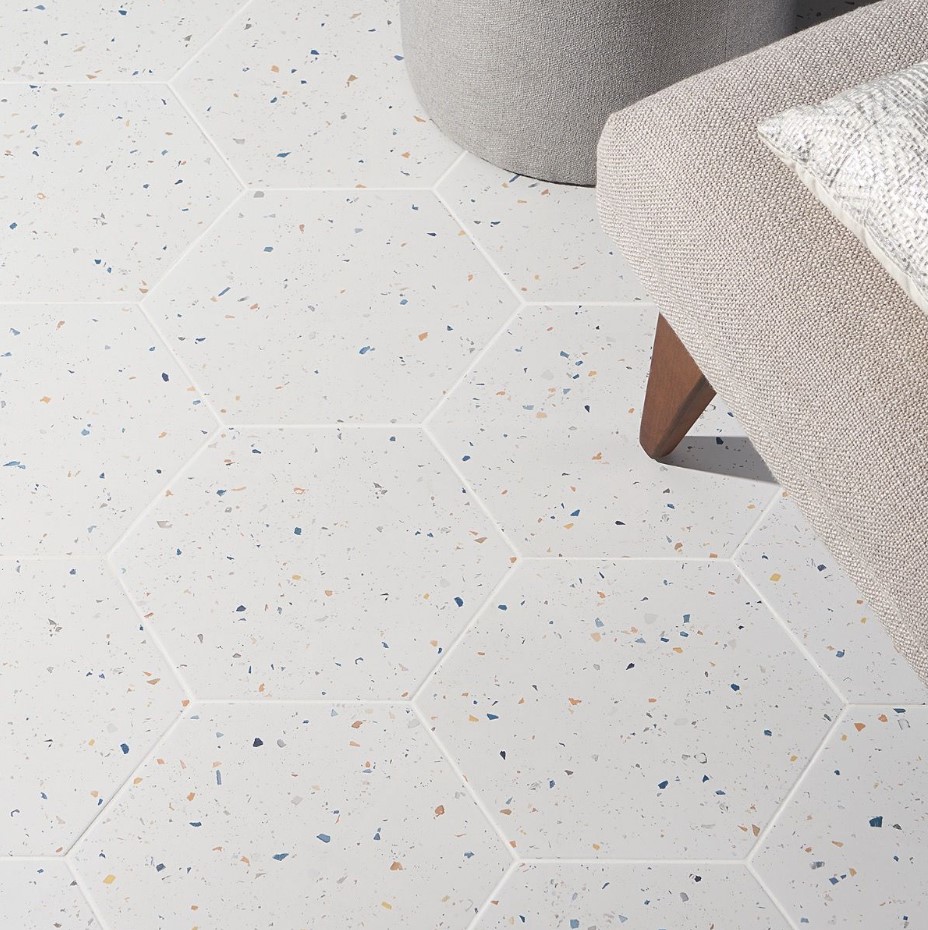 Terrazzo hexagon tile 1