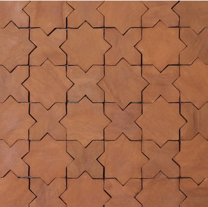 Polygonal terracotta tiles for the kitchen wall by tierrayfuego.com 1