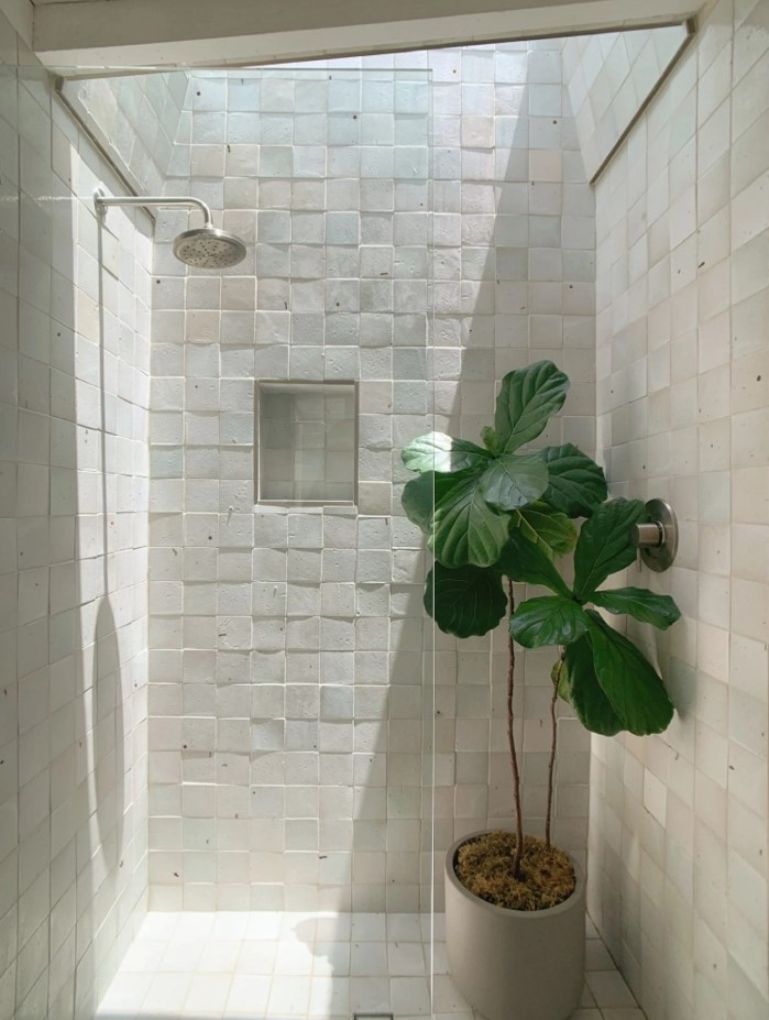 White square terracotta wall tiles by cletile.com 06