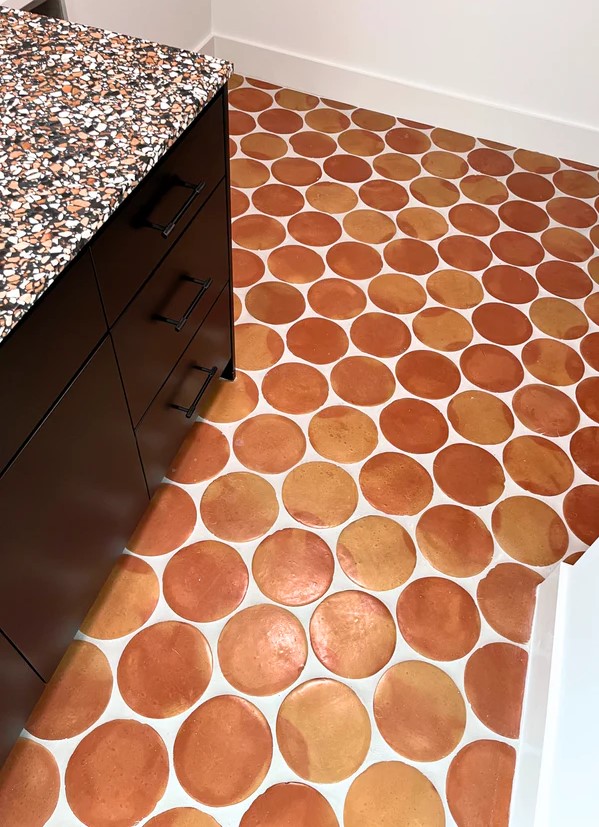 Round terracotta tiles for flooring by clayimports.com 03