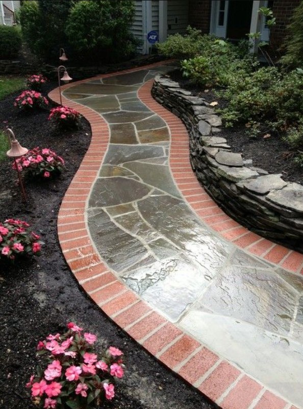 Curved Pathway with stone