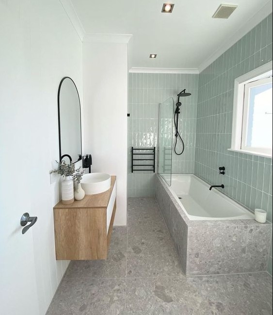 Terrazzo tiles bathroom floor
